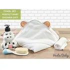 Baby Hooded Towels Manufacturers Organic Cotton Alphabet Embroidery Custom Baby Hooded Bath Towel
