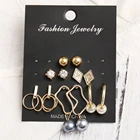 Gold Hoop Fashion Earring Sets Gold Tassel Earring Girl Bohemian Hoop Flower Earring Gold Plated