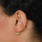 Cz Earrings Gemnel Jewelry Statement Huggie Oval Shape Moon CZ 925 Silver Rhinestone Earrings