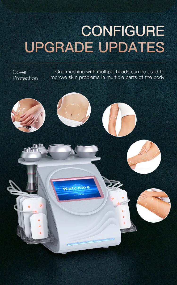 6in1 80 khz cavitation vacuum rf machine home use ultrasonic cavitation RF liposuction device cellulite reduction equipment