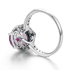 Topaz Ring Popular 925 Silver Rainbow Fire Topaz Rose Gold Zircon Ring Pink Crystal Belly Ring For Women