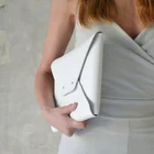 Clutch Shape Purse 2021 New Style White Leather Clutch Purse Luxury Envelope Shape Handbag Advanced Customization
