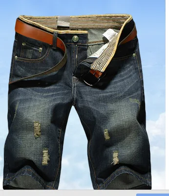 fashion stacked casual pants mens jean shorts ripped jeans shorts mens summer denim shorts