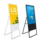 Lcd Factory Custom 43 Inch Mobile Portable Floor Stand Ultra Thin Supermarket Advertising Lcd Display Digital Signage