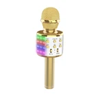 Portable Condenser LED Flashing Light Handheld Karaoke Mic Speaker Blue Tooth Wireless Microphone