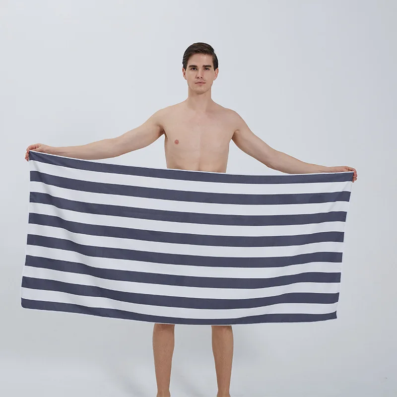 Lightweight Super Soft Quick Dry highly Absorbent Striped Beach Towel for hotel Pool