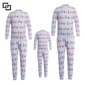 OEM 2022 Custom Bamboo Viscose Pajamas Set Adult Kids Matching Family Christmas Pajamas