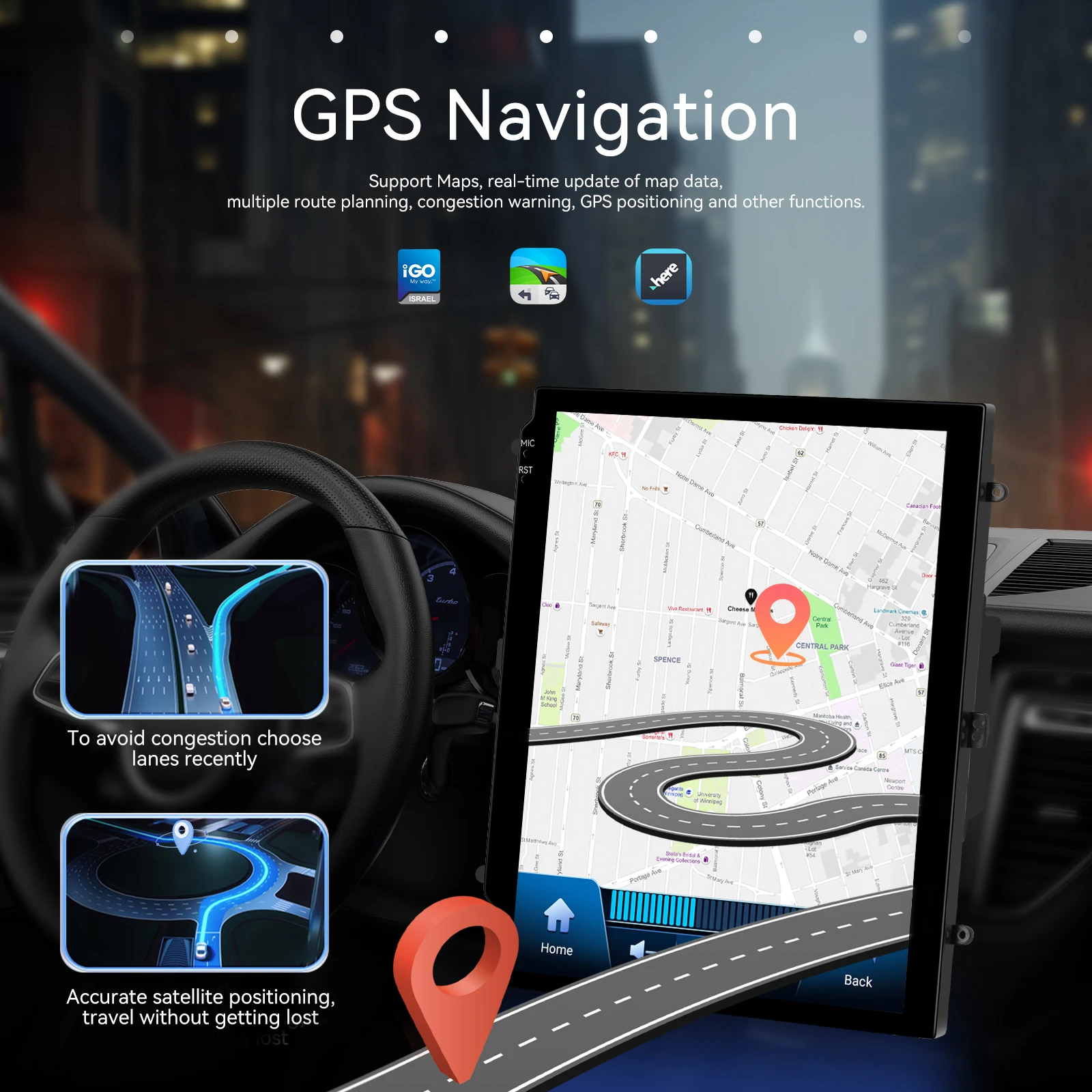 podofo 97 464g double din android car stereo wireless carplay android auto gps wifi fm rds obd2 dab car radio autoradio a4167-4