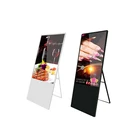 Factory Custom 43 Inch Mobile Portable Floor Stand Ultra Thin Supermarket Advertising Lcd Display Digital Signage