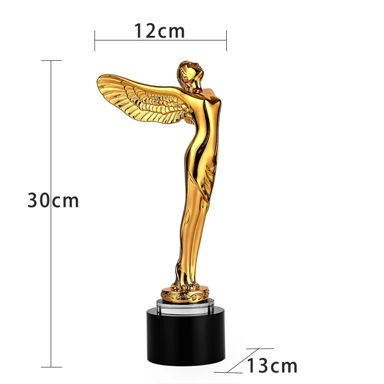 product customized resin gold angel star trophy with engraved logo for tradeshow giveaways or angel awards-5