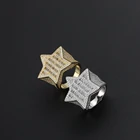 Ring R038 New Arrival Brass Ring Cubic Zircon Iced Accessory Men's Gift Party Wedding Hip Hop Jewelry