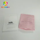 Custom Zip Lock Bag With Logo Plastic Clear See Through Pink Pouch Stand Up Gummy Bear Sugar Candy Packaging Bags