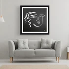 Black Art Black White Face Minimalist Art 3D Paint