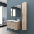 Modern Furniture Wall Mounted 100cm Single Sink Bathroom Furniture Set With Side Cabinet
