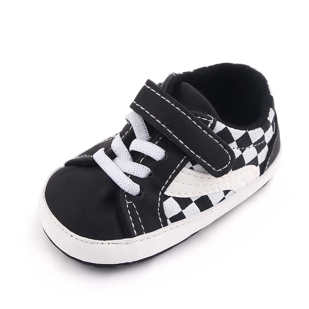Baby Fashion Trend Black and White Color Contrast Leopard Print Baby Leisure Canvas Toddler Shoes supplier