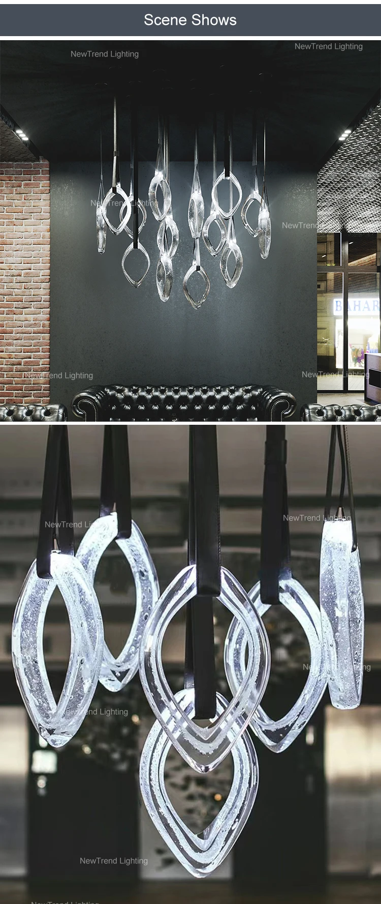 CPL-278 New Design Indoor Decoration Villa Apartment Bar Staircase Glass LED Chandelier Pendant Light manufacture
