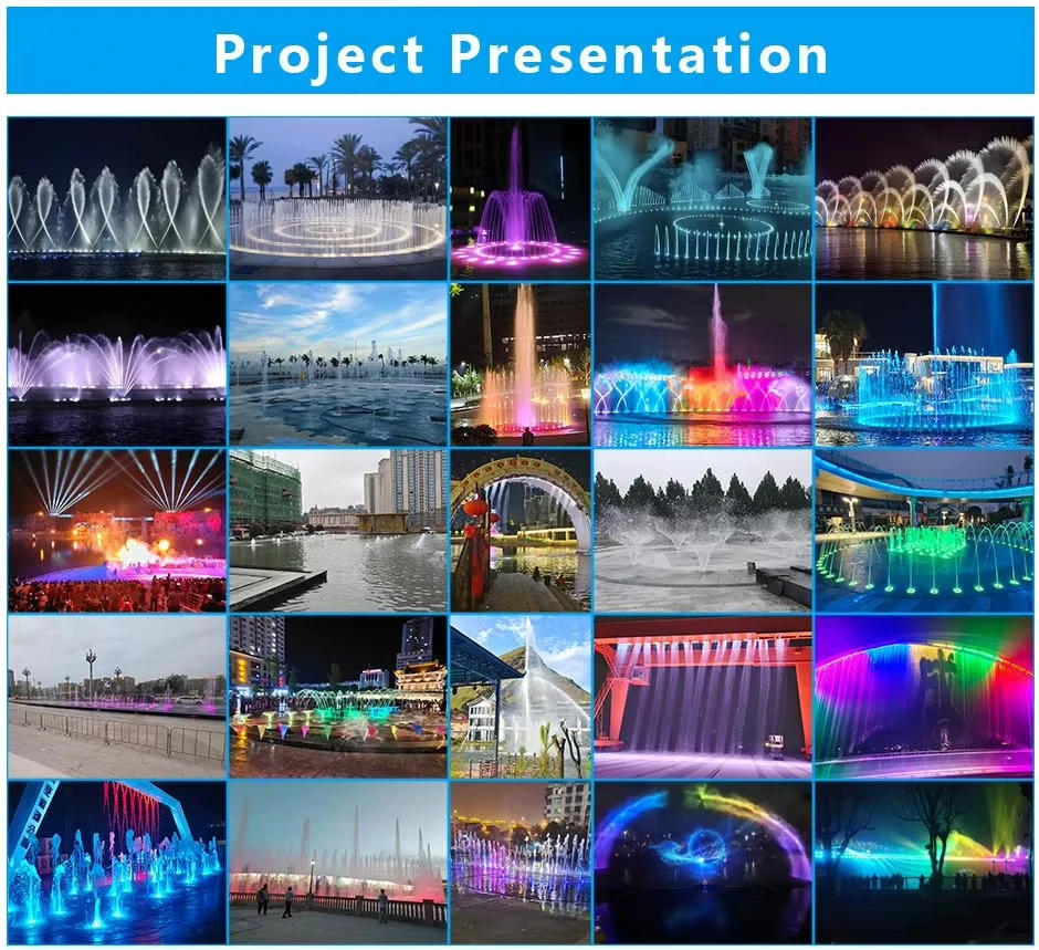 Garden Pool Laminar Water Jet Fountain with 1w 3w RGB DMX 512 Stainless Steel Lights factory