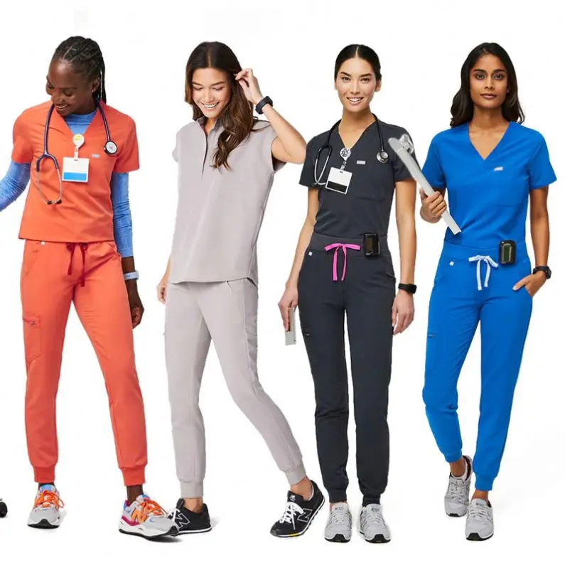 ECBC Six Zipper Pocket Nurses Uniform Medical Uniforme Unisex Mdical Mdecin Reina Scrub Sets