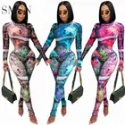 Clothing Newest Design Printing Long Sleeve Jumpsuits And Trousers 2 Piece Set Women Clothing 2 Piece Yoga Set