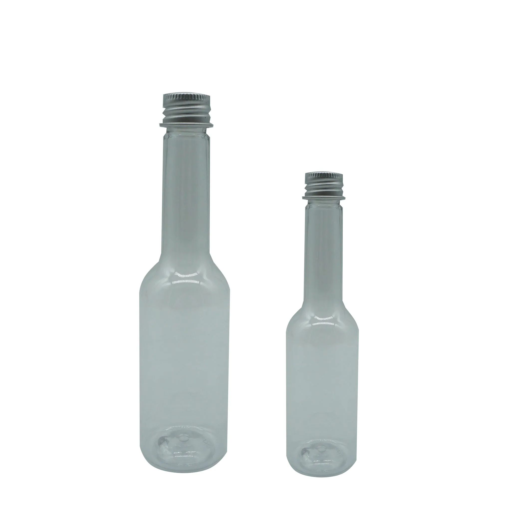 product 50ml mini plastic liquor bottle pcr wholesale plastic transparent  wine drink juice beverage bottle with aluminum cap-26