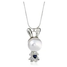 Pearl Necklace Silver Plated Pearl Bunny Long Necklace For Ladies In 2021