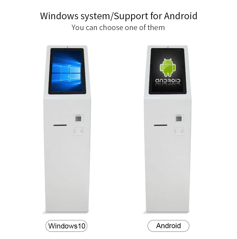19 inch android touch all in one query kiosk with QR code scanner and