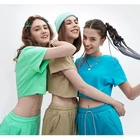 Women New Spring Summer Cute Fashionable Oversized Crop Top Solid Color Loose Cotton Custom T Shirt