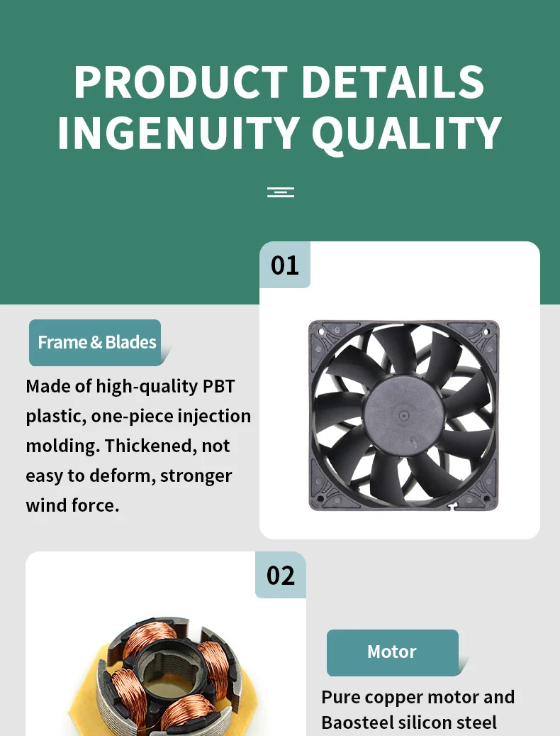 Fan, 120mm, 24V, 12V, 0.3A - detail 16