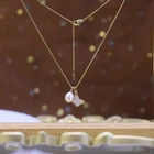 Pearl Necklace Hot Selling Butterfly Shell Natural Freshwater Pearl Multi-purpose Removable Necklace Gold-plated