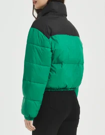 Girls' short down jacket with winter zipper and pocket design short down jacket jacket