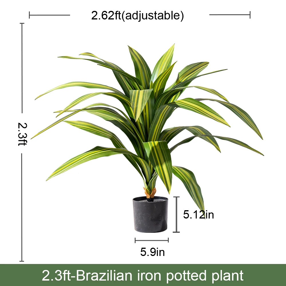 Durable Indoor/Outdoor Home Office Decor Large Green Palm Bonsai Tree Artificial Grass with Silk Material in Plastic Pot manufacture