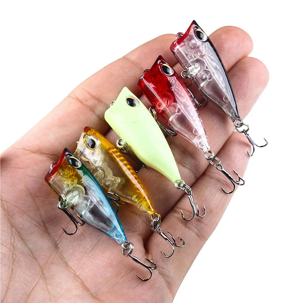 Lot Crankbaits Popper Unpainted Blank Bass Fishing Lures Trout DIY Body 3.5" 