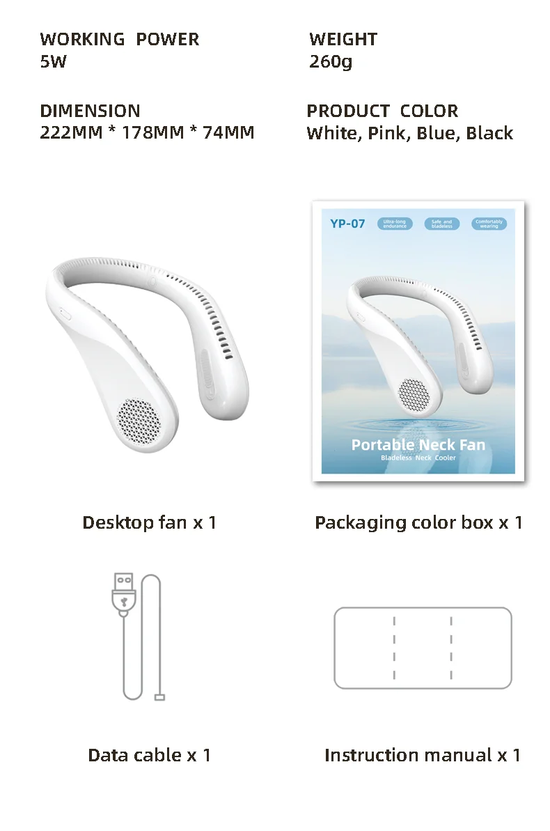 Neck-hanging Mini Fan, portable, USB - detail 24