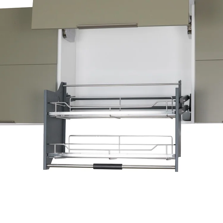 600mm 700mm 800mm 900mm kitchen cabinet chrome stainless steel pull out down elevator basket