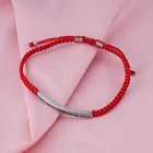 Bracelet Custom Jewelry Engraved I Love You To The Moon And Back Blank Braided Adjustable Red Rope Bracelet