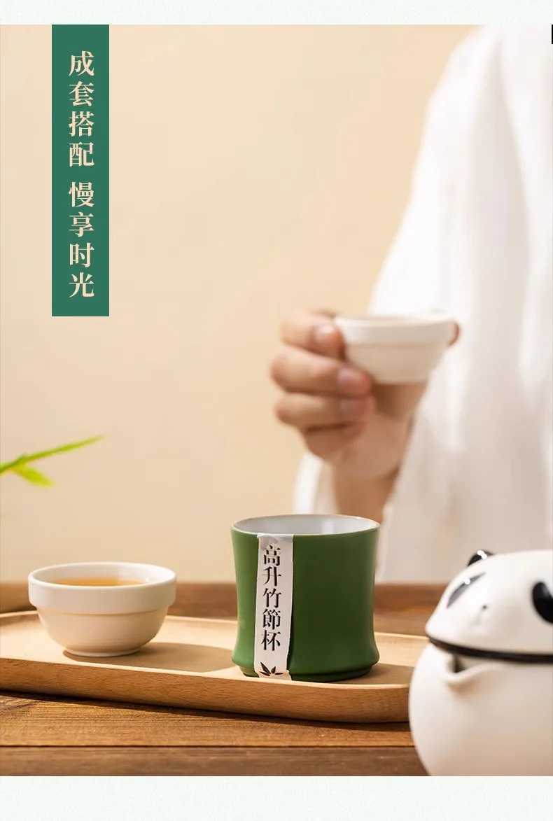 product high quality panda travel tea set souvenir outdoor portable business gift ceramic tea cup household simple tea pot-5