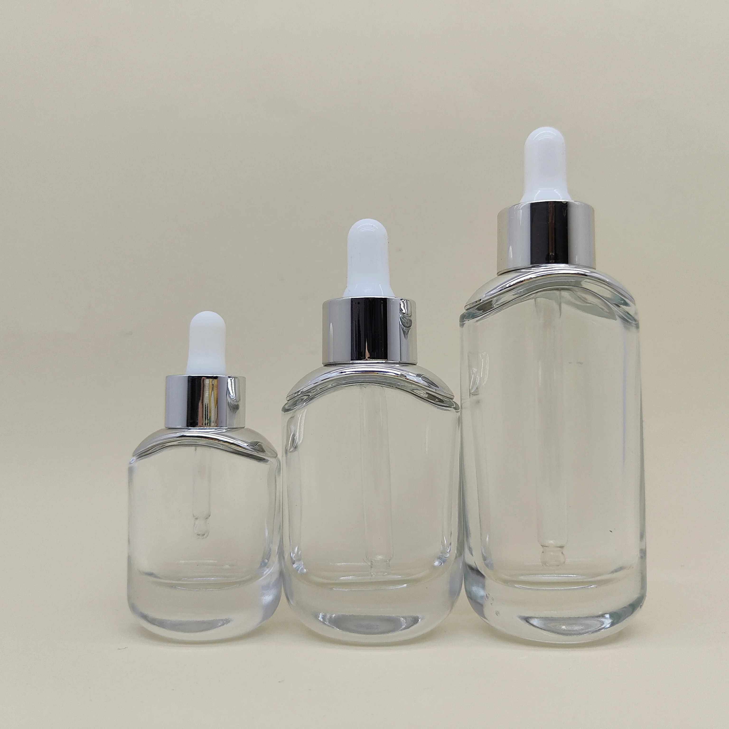 50ml wholesale glass essential oil bottle flat essence bottle oblique shoulder dropper bottle with shoulder sleeve-25