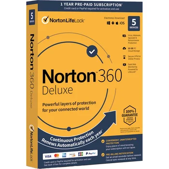 Norton 360 deluxe 1 year 5 devices Send account password global activation