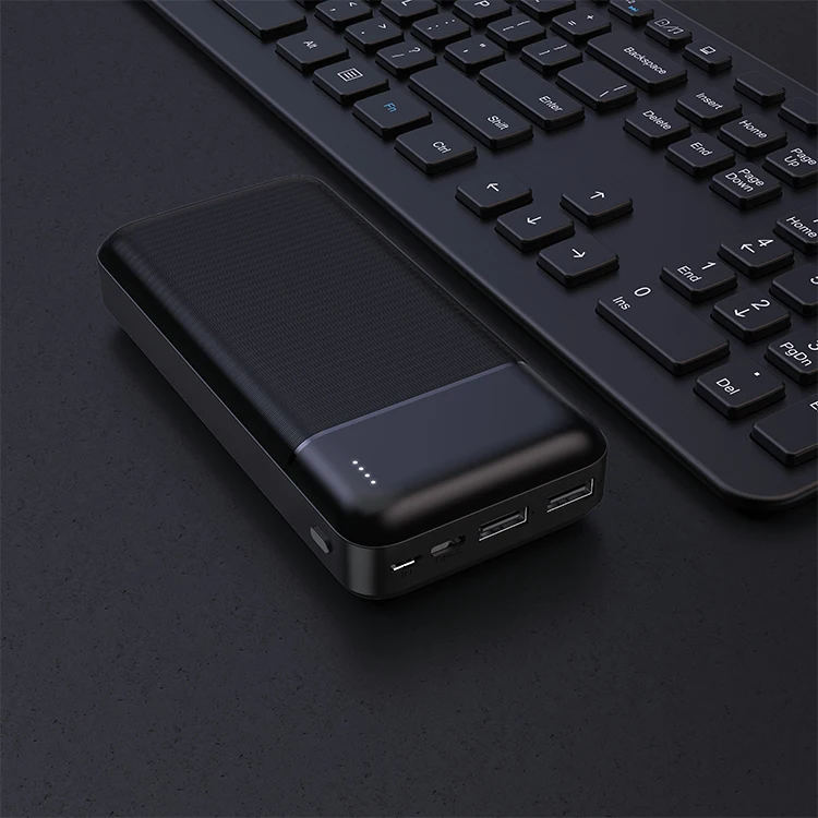 Customizable Logo Lithium Battery Power Bank 20000mAh Portable Charger Built-in Dual USB-A Ports Battery Pack RSK1-N