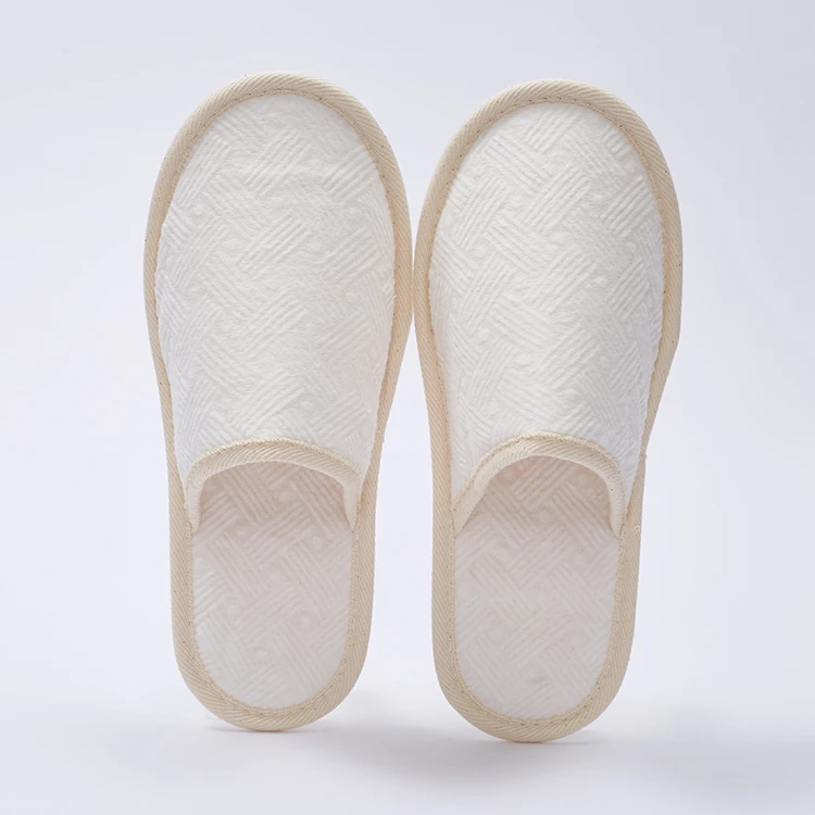 Chinese Brand Eco-friendly Biodegradable Hotel Spa Slippers Closed-Toe Pulp Sole Disposable Airline Slippers supplier