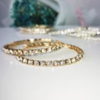 Gold Hoop Fashion Oversize Simple Large Crystal Gold Plated Rhinestone Diamond Big Hoop Earrings