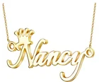 Name Name Necklace BUREI Wholesale Women's Personalized Stainless Steel Jewelry Custom 14K Gold Name Necklace