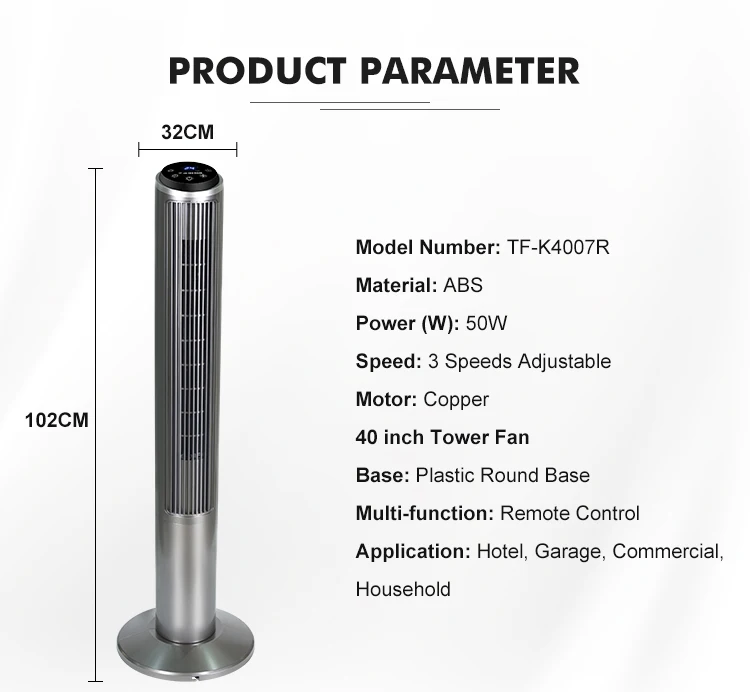 Tower Fan, 40-inch, 50, Plastic - detail 2