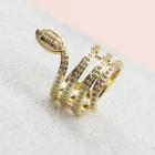 Gold Ring Pave Rings Gold New Arrived 24K Gold Plated Ring Snake Aaa Zirconia Pave Rings Gold Rings For Women