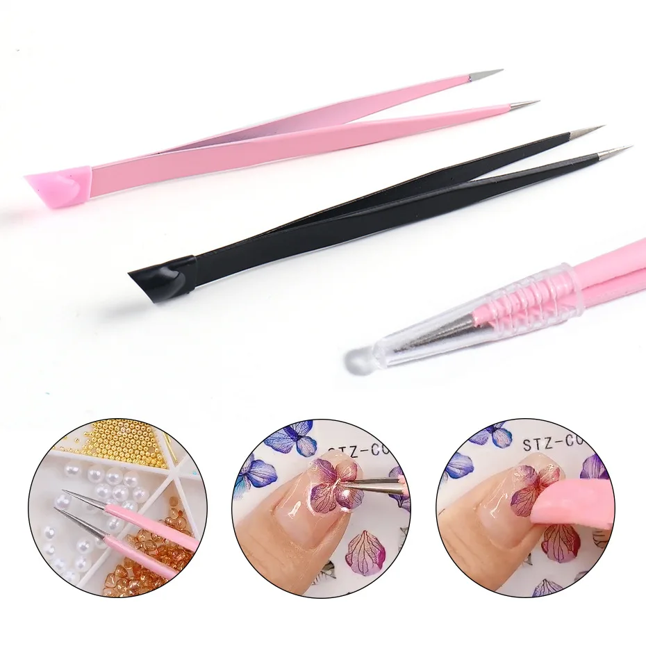 Newest Stainless Steel Lash Eyebrow Tweezers Straight Eyelashes Tweezer