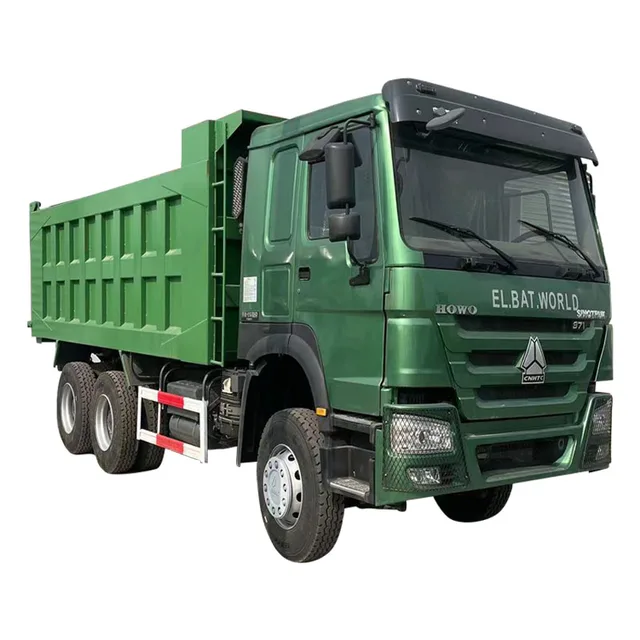 Hot sale used green howo export dump trucks 371hp urban construction waste truck 6x4 euro2 garbage carrier heavy duty trucks