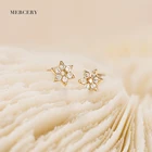 Gold Earrings Stud 14k Mercery 14 K Gold Earrings Set Stud Earrings 14K Solid Gold Wholesale With Diamond Stone