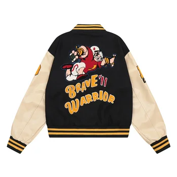 Custom Winter Sport American Football / Baseball Jacket For Men Stylish Hip Hop Leather Sleeve Old School Varsity Boys Jacket