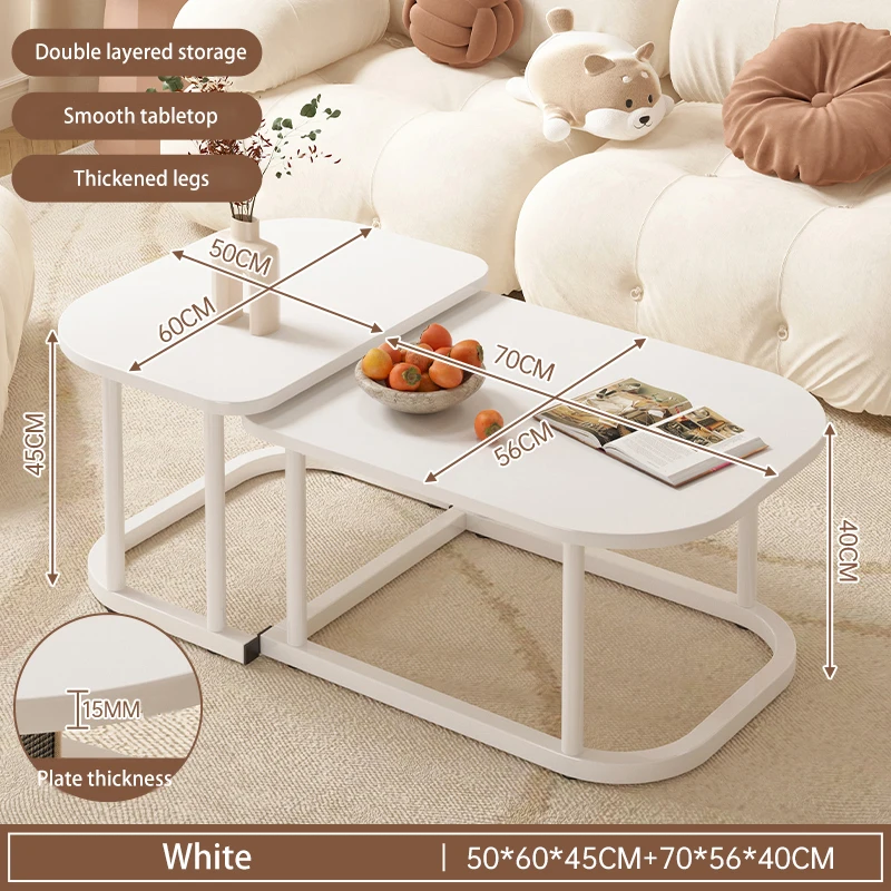 New design wooden modern square little nesting extendable coffee tables