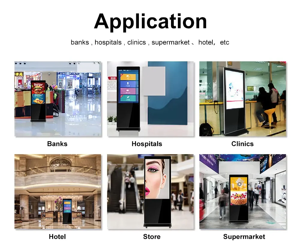 55 Inch Floor Stand Lcd Display Touch Screen Indoor Android Advertising ...